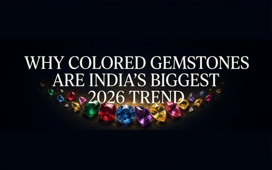 Colourful natural gemstones including ruby, emerald, sapphire, and amethyst representing India's 2026 coloured gemstone trend