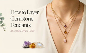 How to layer gemstone pendants: layered gold necklaces with amethyst, citrine and rose quartz pendants