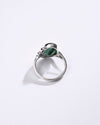 Floral Emerald (Panna) Ring in 925 Sterling Silver - Shakti