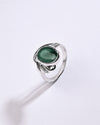 Floral Emerald (Panna) Ring in 925 Sterling Silver - Shakti
