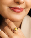Elegant Yellow Sapphire (Pukhraj) Ring in 925 Sterling Silver – #1102N4 - Myra