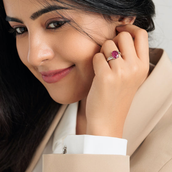 Vibrant Ruby (Manik) Ring in 925 Sterling Silver - #1153N4 - Myra