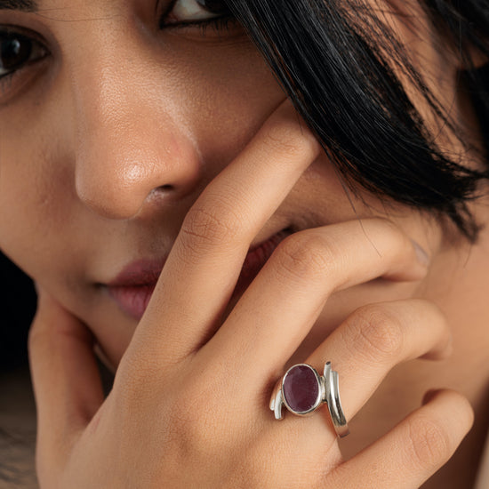 Vintage Ruby (Manik) Ring in 925 Sterling Silver - #1103B - Myra