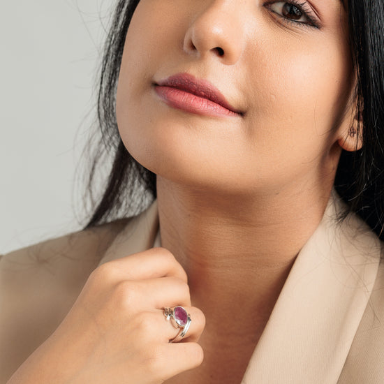 Vintage Ruby (Manik) Ring in 925 Sterling Silver - #1103B - Myra