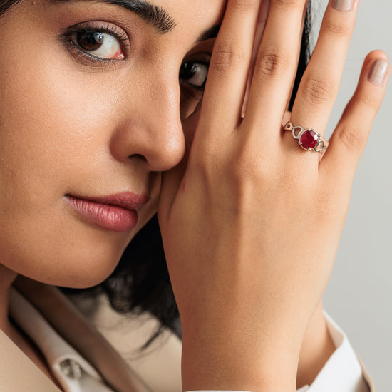 Vibrant Ruby (Manik) Ring in 925 Sterling Silver - #1220N4 - Myra