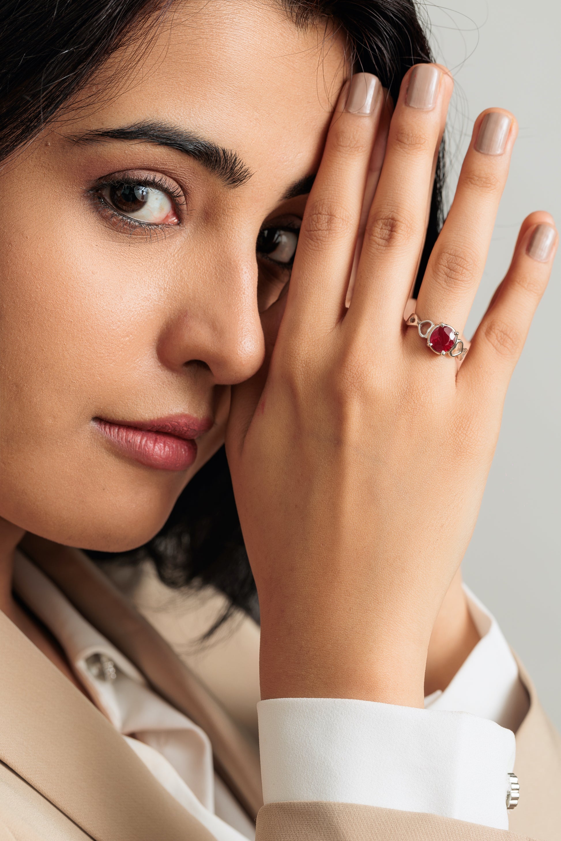 Vibrant Ruby (Manik) Ring in 925 Sterling Silver - #1220N4 - Myra