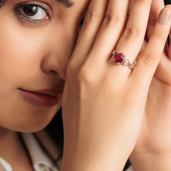 Vibrant Ruby (Manik) Ring in 925 Sterling Silver - #1220N4 - Myra
