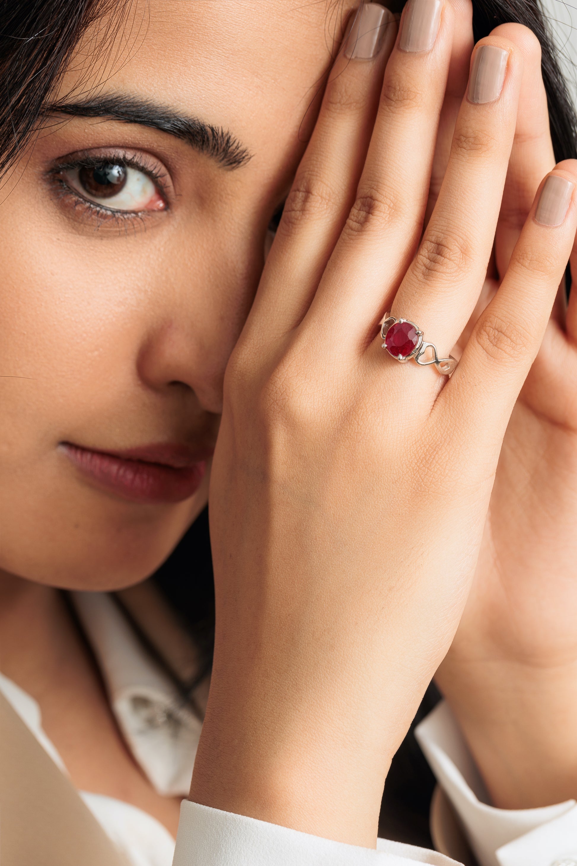 Vibrant Ruby (Manik) Ring in 925 Sterling Silver - #1220N4 - Myra