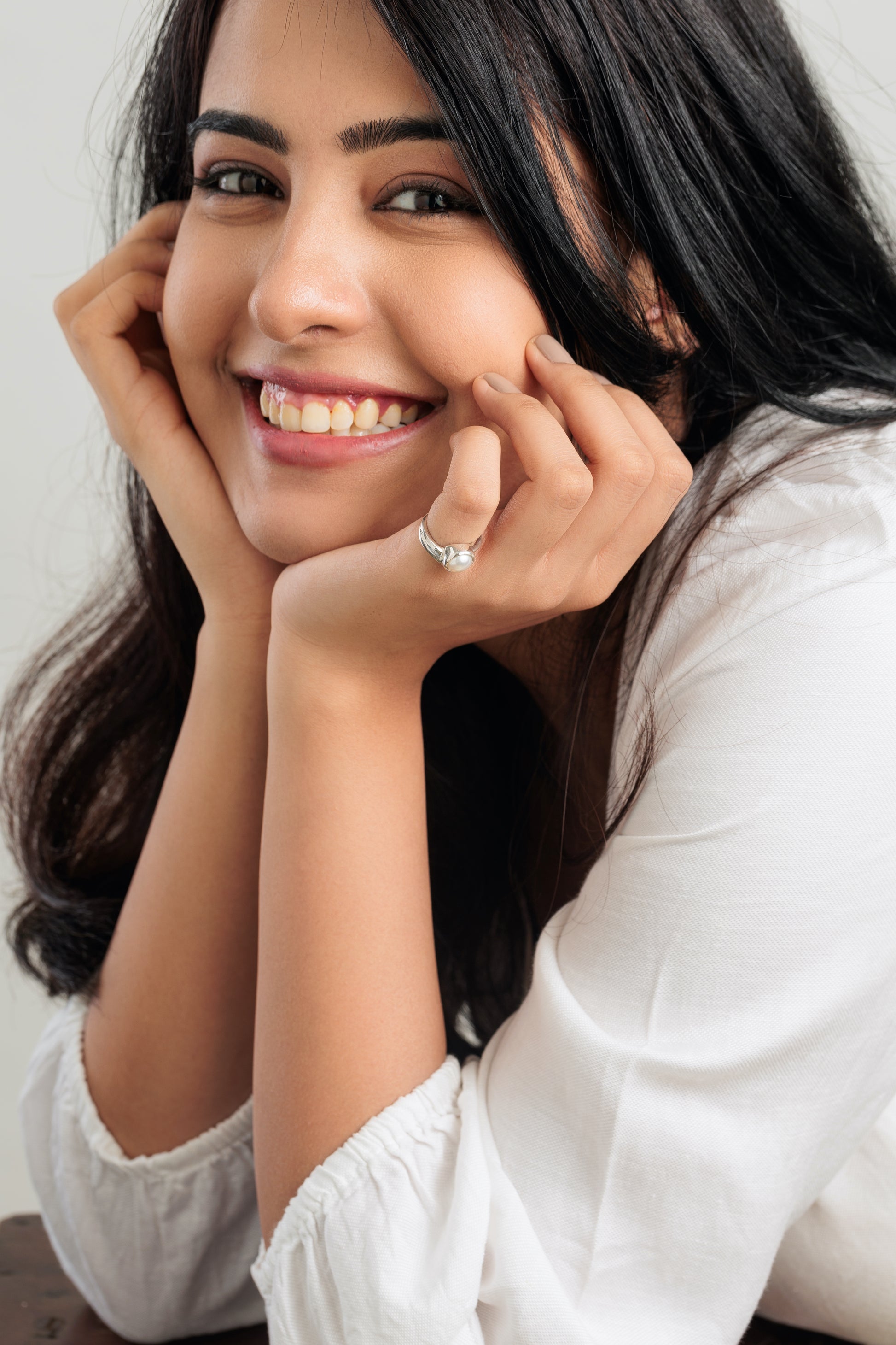 Classic Pearl (Moti) Ring in 925 Sterling Silver - #1153 R - Myra