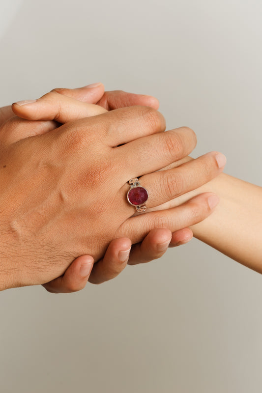 Vintage Ruby (Manik) Ring in 925 Sterling Silver - #1283B - Myra