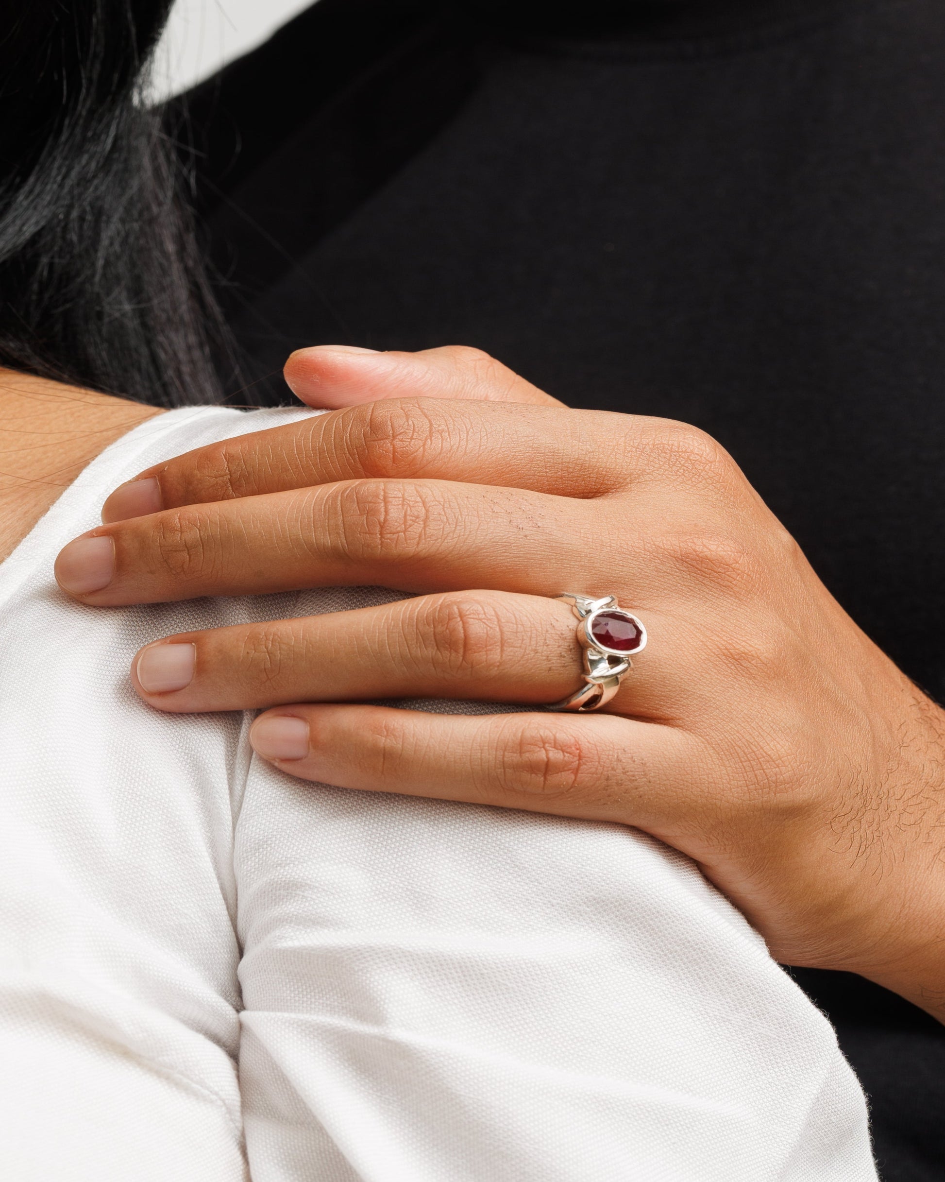 Classic Ruby (Manik) Ring in 925 Silver - #1210B - Myra