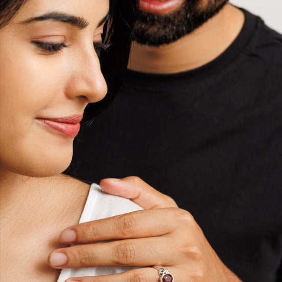 Classic Ruby (Manik) Ring in 925 Silver - #1210B - Myra