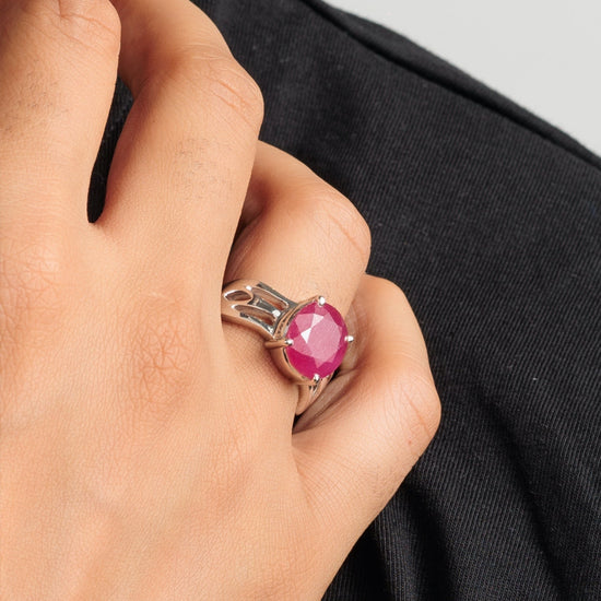 Vintage Ruby (Manik) Ring in 925 Sterling Silver - #1244N4 - Myra