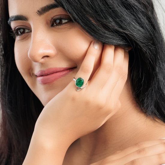 Emerald ring for women