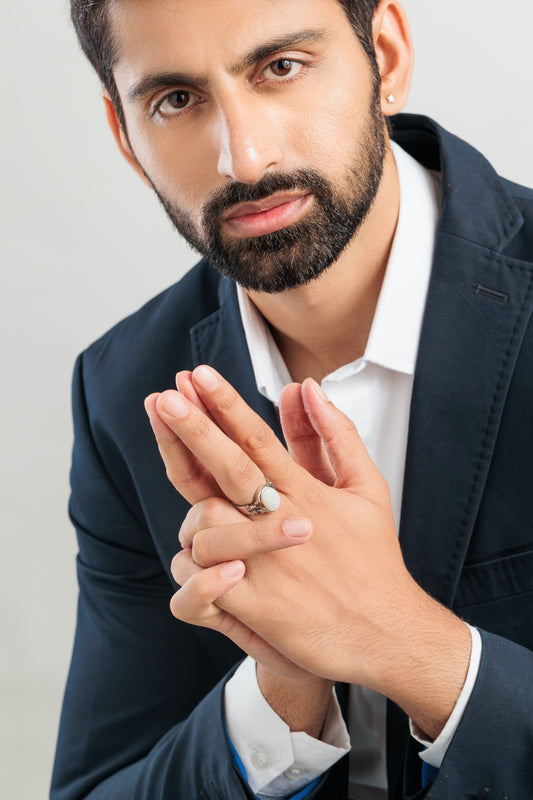Magical Opal (Doodhiya) Ring in Sterling Silver – #1199B - Myra