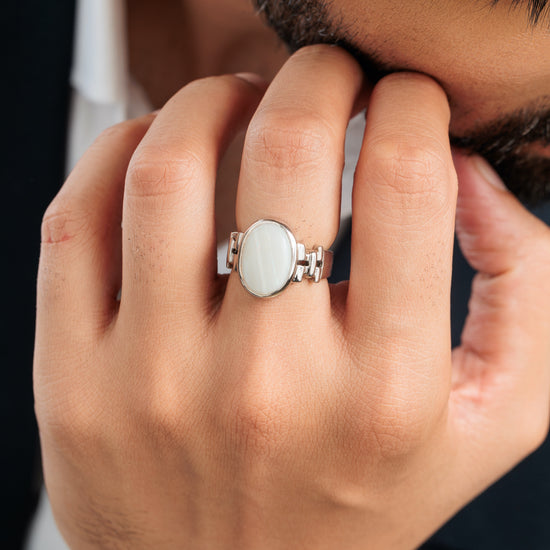 Magical Opal (Doodhiya) Ring in Sterling Silver – #1199B - Myra