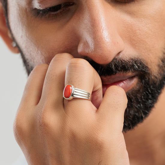 Red Color Coral in 925 Silver Buy from Myra Gems