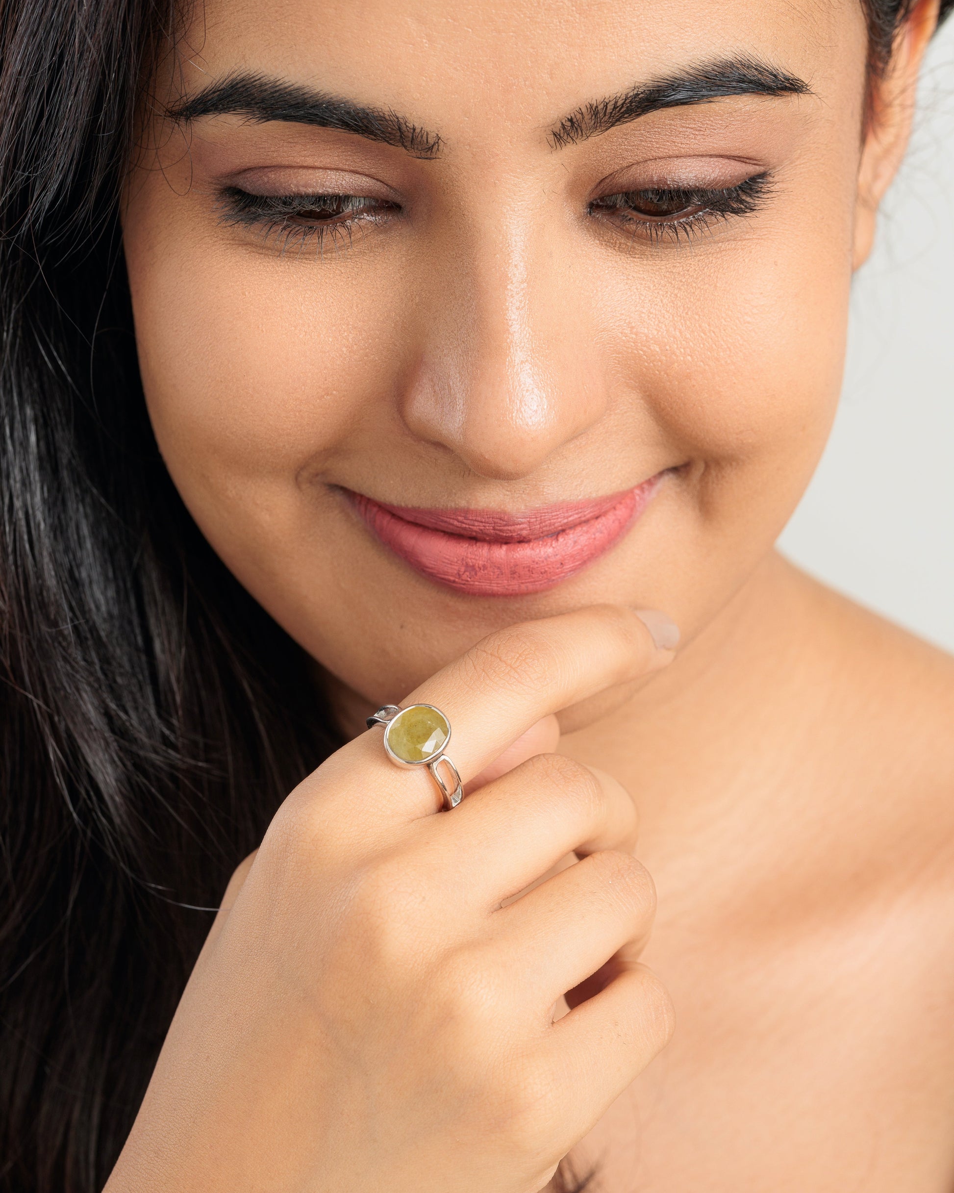 Radiant Yellow Sapphire (Pukhraj) Ring in Sterling Silver – #1112B - Myra