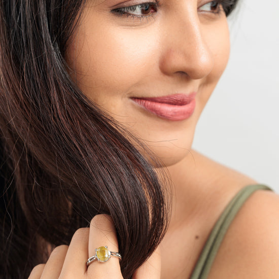 Women yellow sapphire ring