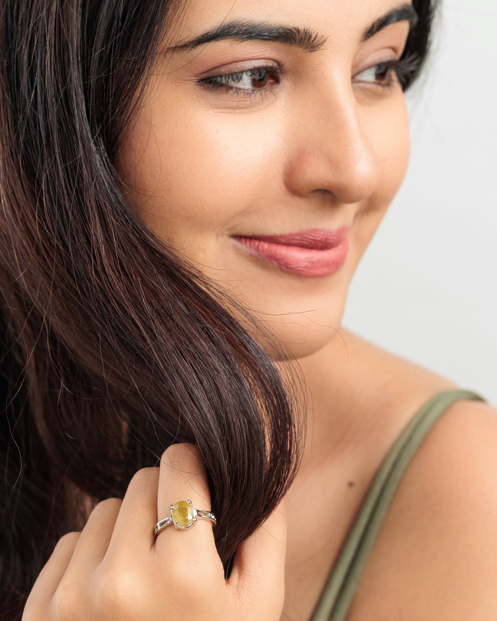 Women yellow sapphire ring