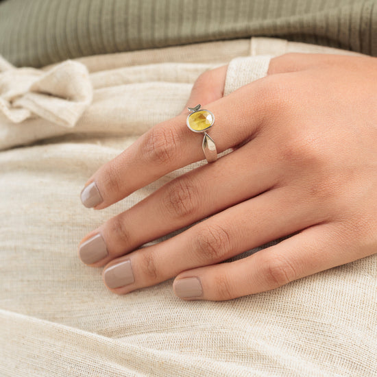 Handcrafted Yellow Sapphire Ring from Myra Gems
