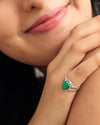 Natural Emerald (Panna) Ring in 925 Silver - #1125N4 - Myra