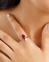 Elegant Ruby (Manik) Ring in 925 Silver #1202B - Myra