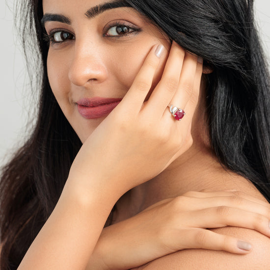 Ruby gemstone ring for women