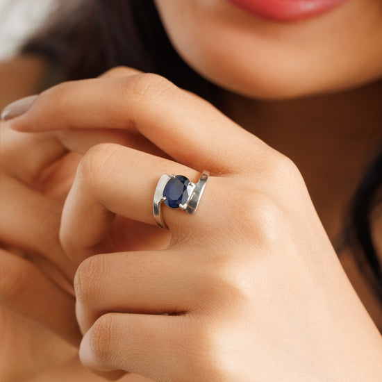 Blue sapphire ring for women