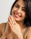 Radiant Blue Sapphire (Neelam) Ring in 925 Silver – #1218N4 - Myra