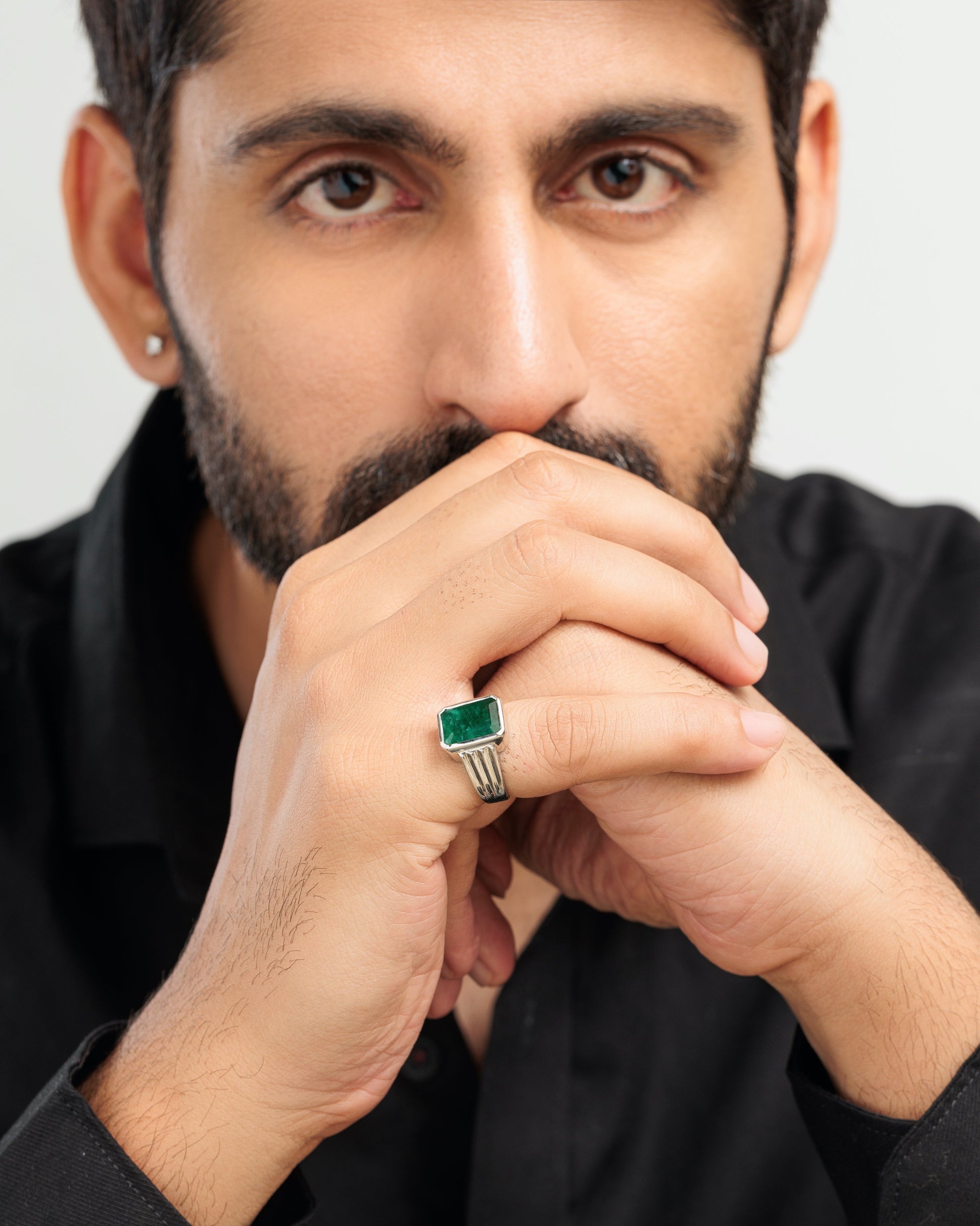 Vintage Emerald (Panna) Ring in 925 Silver â€“ #1228B Sq - Myra