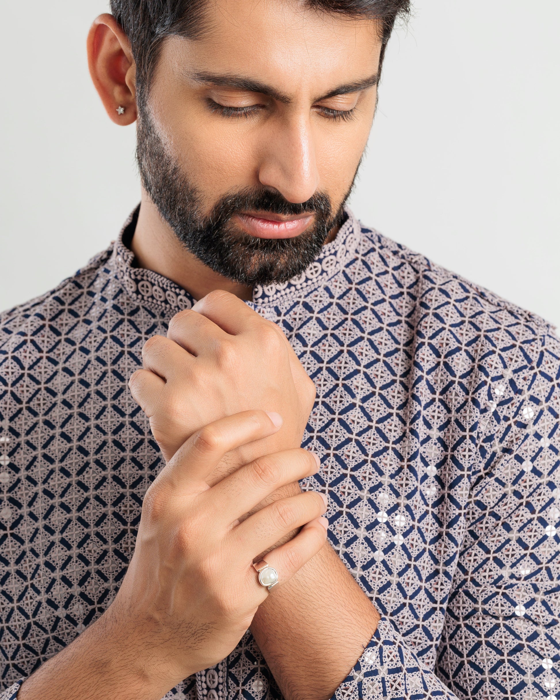 Genuine Pearl (Moti) Gemstone Ring in 925 Sterling Silver - #1224 U - Myra