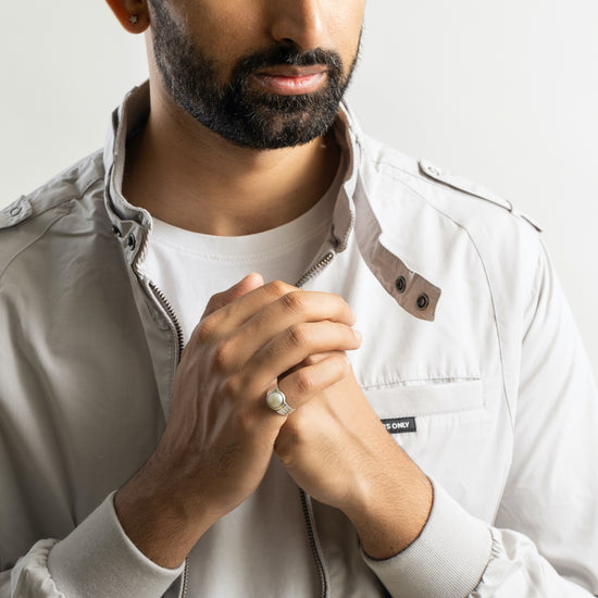 Natural Pearl (Moti) Gemstone Ring in 925 Silver - #1228 R - Myra