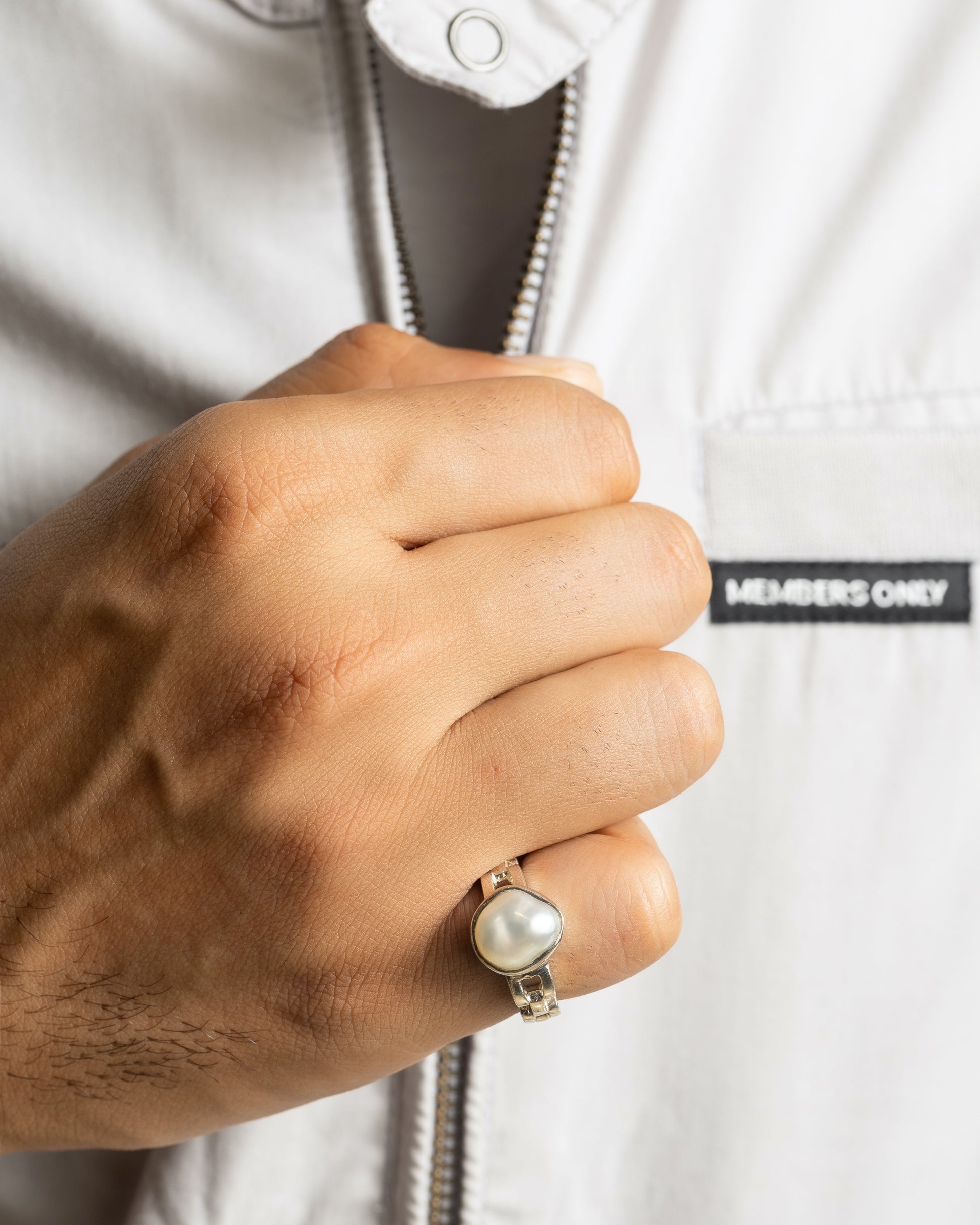 Radiant Pearl (Moti) Ring in 925 Silver - #1245 U - Myra