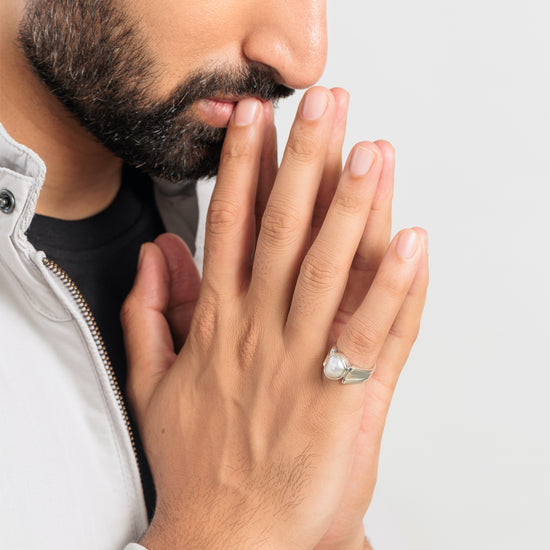 Vintage Pearl (Moti) Ring in 925 Silver - #1111 U - Myra