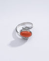 Elegant Red Coral (Moonga) Ring in 925 Silver – #1103 Ov - Myra