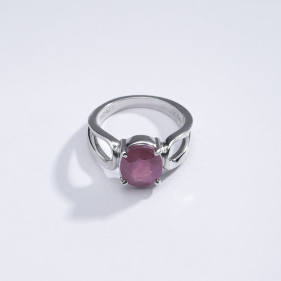 Genuine Ruby (Manik) Ring for Positive Energy in 925 silver - #1217N4 - Myra