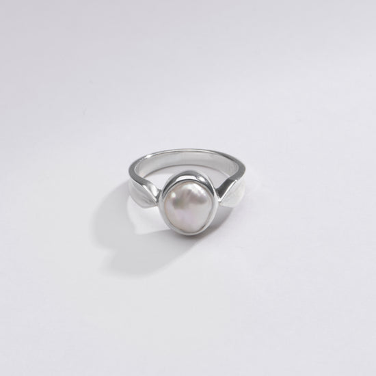Elegant Pearl (Moti) Ring in 925 Sterling Silver - #1136 U - Myra