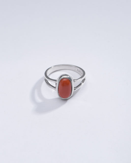 Ethereal Coral (Moonga) Ring in 925 Sterling Silver - Shakti