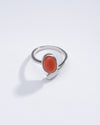 Italian Red Coral (Moonga) Designer Ring in Sterling Silver - #1202 Ov - Myra