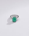 Radiant Green Emerald (Panna) Ring in 925 Silver – #1136N4 - Myra