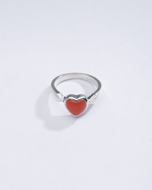 Charming Coral (Moonga) Ring in 925 Sterling Silver - Shakti Hr