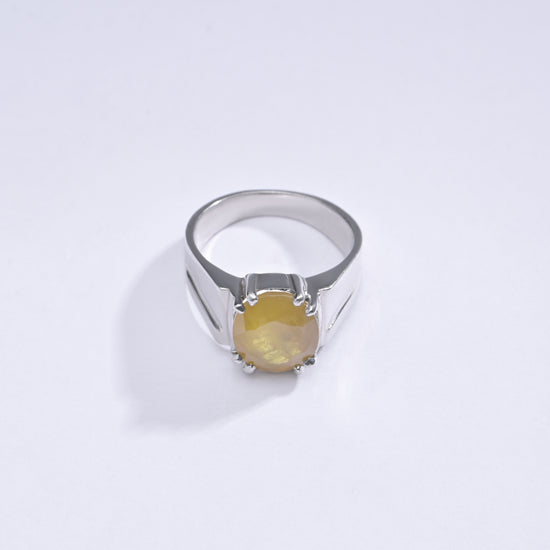 Glory Yellow Sapphire (Pukhraj) Ring in 925 Silver – #1111N8 - Myra