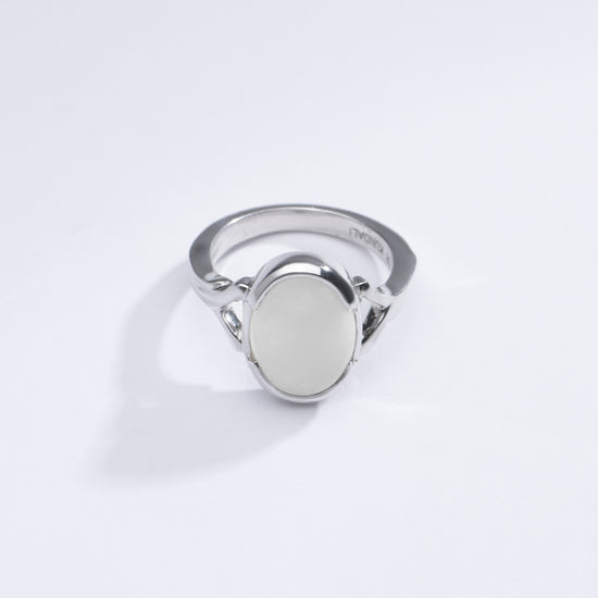 Ethereal Opal (Doodhiya) Gemstone Ring in Sterling Silver – #1175HB - Myra