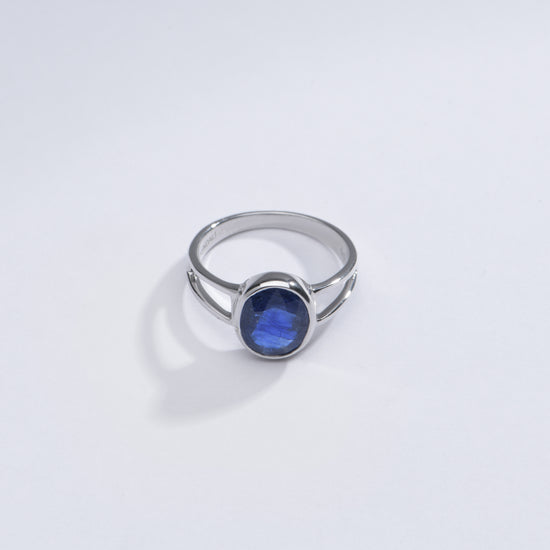 Royal Blue Sapphire (Neelam) Ring in 925 Silver – #1150B - Myra