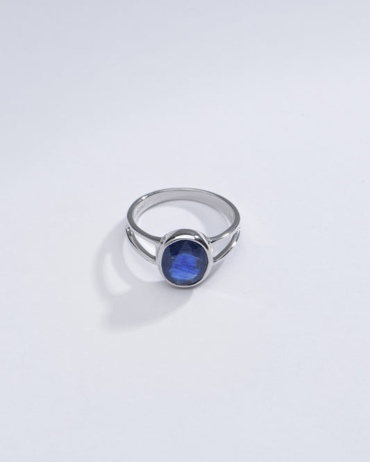 Royal Blue Sapphire (Neelam) Ring in 925 Silver – #1150B - Myra