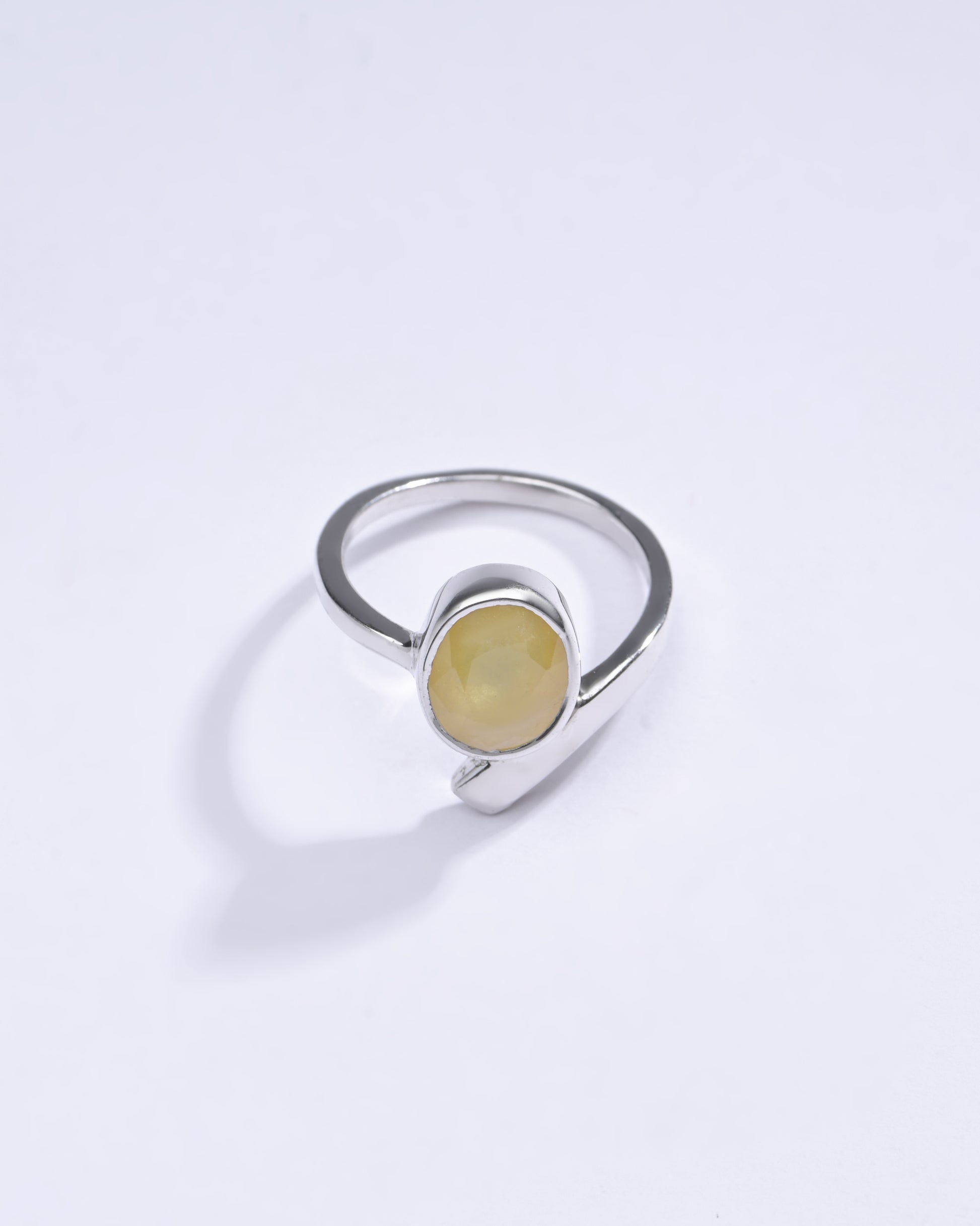 Vintage Yellow Sapphire (Pukhraj) Ring in Sterling Silver – #1202B - Myra