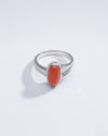 Timeless Red Coral (Moonga) Ring in Sterling Silver – #1125 Ov - Myra