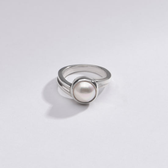 Classic Pearl (Moti) Ring in 925 Sterling Silver - #1153 R - Myra