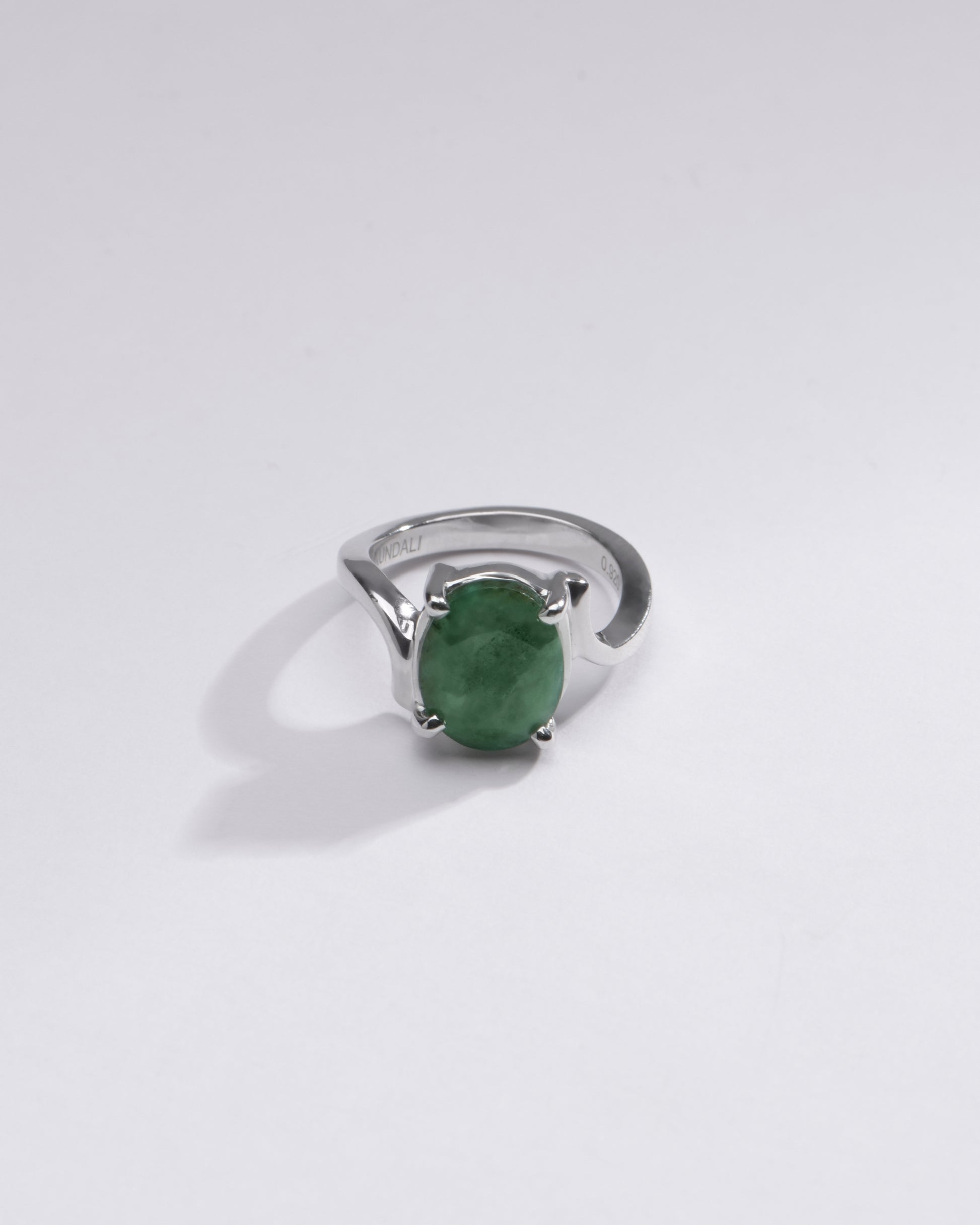 Elegant Green Emerald (Panna) Ring in 925 Silver – #1152N4 - Myra